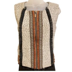 Women’s English Rose Tweed Zippered Vest Size Small